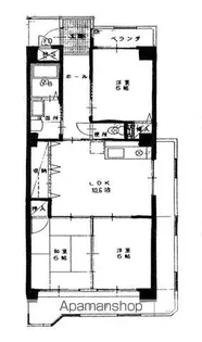 エスポワール鳩岡【3階】の間取り