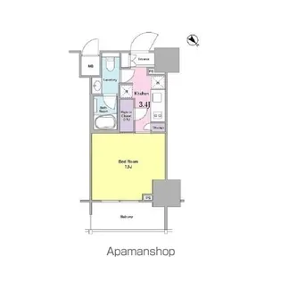 パークリュクス白金高輪【14階】の間取り