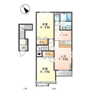 ガーデンツバキ(GARDEN TSUBAKI)【2階】の間取り
