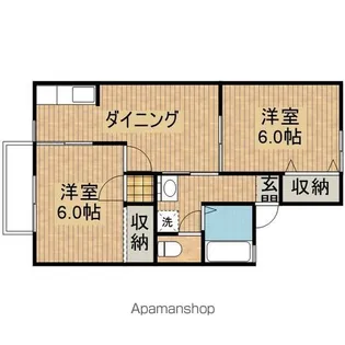 ハイタウン早川D棟【1階】の間取り