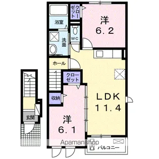 メゾン ソラリアA【2階】の間取り