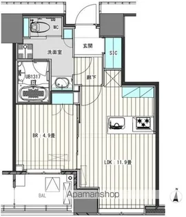 WHITE TOWER HAMAMATSUCHO【7階】の間取り