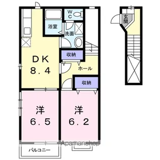 フリーデン末広 B【2階】の間取り