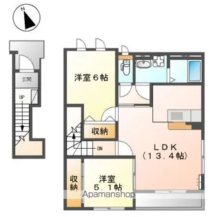 岐阜県各務原市蘇原寺島町1丁目【アパート】の間取り