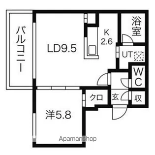 ルーエ厚別中央【4階】の間取り