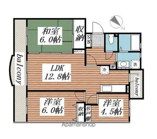 アップサイドマンション【3階】の間取り
