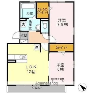 セジュール・フーキ A【2階】の間取り