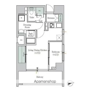 ONE ROOF FLAT TOGOSHI【12階】の間取り