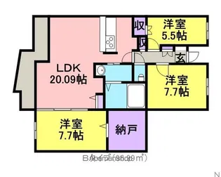 アステリ与野本町弐番館【1階】の間取り