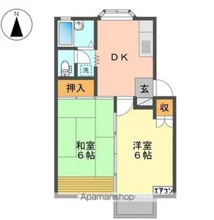 バウム安庭【205号室】の間取り
