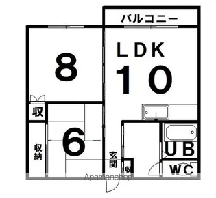 コーポ栄【D号室】の間取り