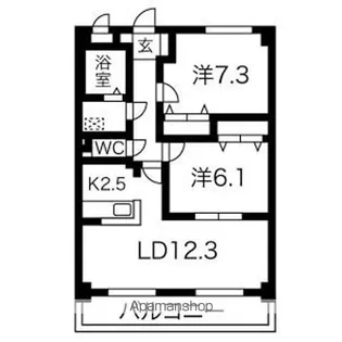 コンチェルト【102号室】の間取り