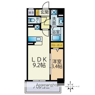 ウッドハーツ【3階】の間取り