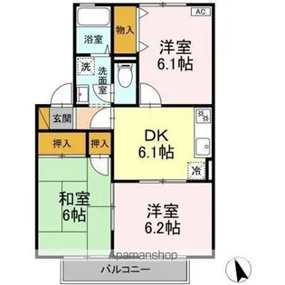 サンライズヒル AB【2階】の間取り