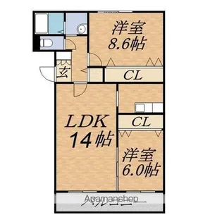 プランドール西野【3階】の間取り