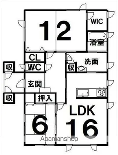 I幕別町札内文京町貸家【1号室】の間取り