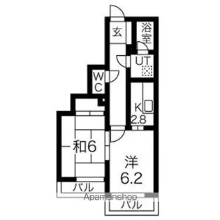 ラウムズ虹ヶ丘【303号室】の間取り