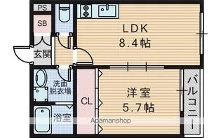 ディアコート曽根【2階】の間取り