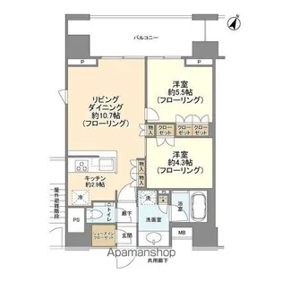 クレヴィア新宿若松町【9階】の間取り