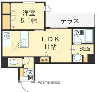 ティーエヌ伍番館【1階】の間取り