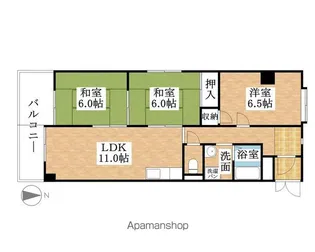 サンハイツ赤城【2階】の間取り