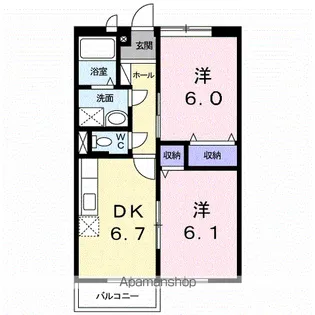 メゾンファミール B棟【2階】の間取り