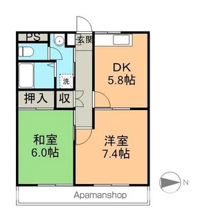 グレイスヴィラKM【201号室】の間取り