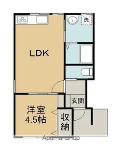 カンパニア西の土居弐番館【1階】の間取り