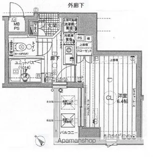 メインステージ日本橋箱崎Ⅱ【205号室号室】の間取り