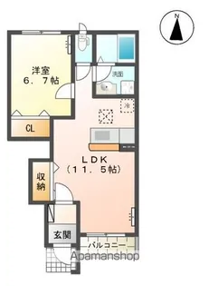 ライムフェルト【1階】の間取り