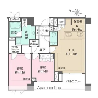 ザ・パークハウス千代田六番町【1階】の間取り