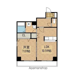 アーバン肴町【407号室】の間取り