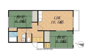 コーポフォレスト【2D号室】の間取り