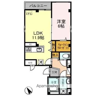 グランメゾン北浦和【4階】の間取り
