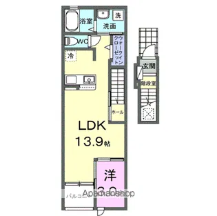 ビューシティ泉 Ⅱ【2階】の間取り