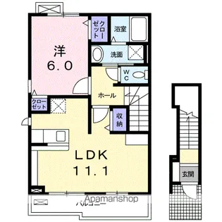 ハーベストフィールド・H C【2階】の間取り