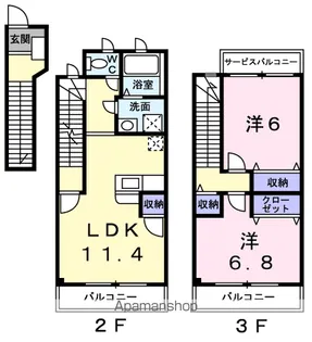 スターライトシティD【2階】の間取り