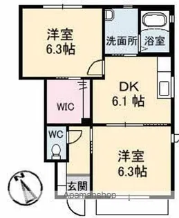 ルミナスキタヤマ【1階】の間取り