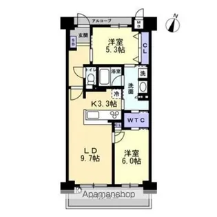 アルファスマート高松駅西Ⅱ【608号室】の間取り