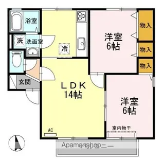 ベルネージュ大和 A【2階】の間取り