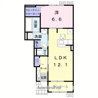 ジャスティB【1階】の間取り