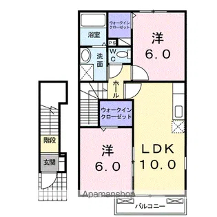 ビューティフル ムーン Ⅱ【2階】の間取り