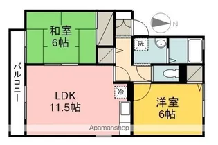 セゾン・ド・フローレス【B201号室】の間取り