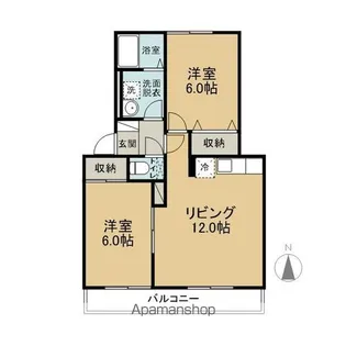 コスモ奥野【202号室】の間取り