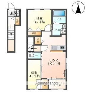 エルレガーデン【201号室】の間取り
