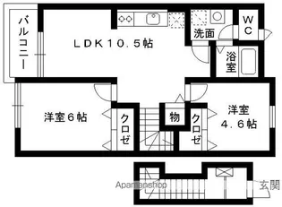 アルカディアA【201号室】の間取り