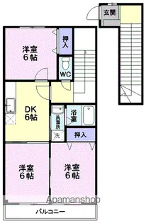 南小畑1丁目店舗付アパートA【2階】の間取り