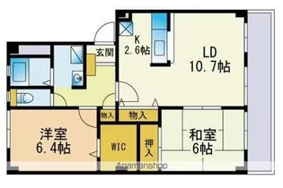 ラ・フォーレMORI【201号室】の間取り