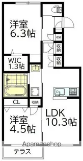 シャルマン シェソワ【1階】の間取り