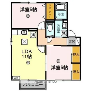 フレスコハウス【1階】の間取り